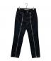 JOHN LAWRENCE SULLIVAN（ジョン ローレンス サリバン）の古着「Rigid denim zipped pants/JLS-02-19」｜ブラック