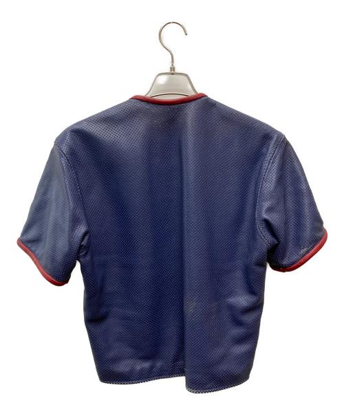 AS2OV（アッソブ）AS2OV (アッソブ) パンチングレザージャケット ブルー サイズ:Ｍの古着・服飾アイテム