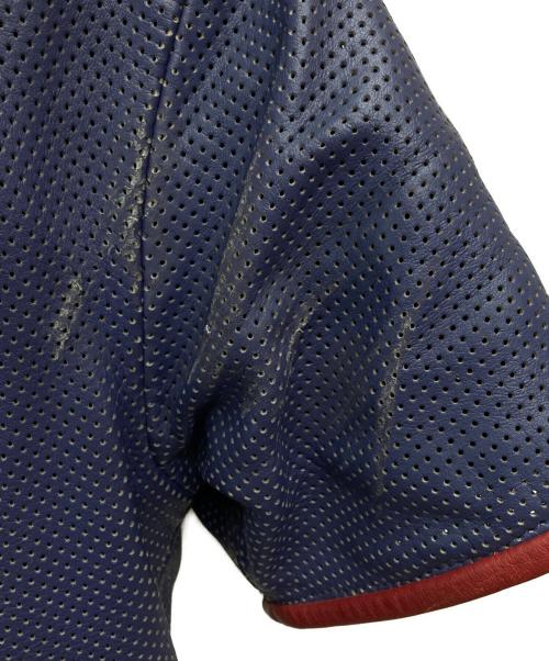 AS2OV（アッソブ）AS2OV (アッソブ) パンチングレザージャケット ブルー サイズ:Ｍの古着・服飾アイテム