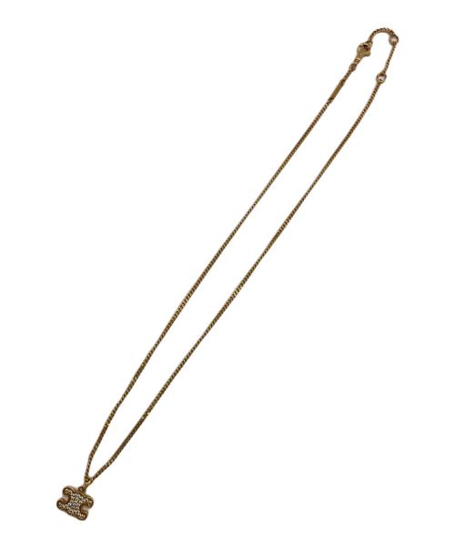 CELINE（セリーヌ）CELINE (セリーヌ) トリオンフ ラインストーン ネックレス/460GB6BZI.35OR ゴールドの古着・服飾アイテム