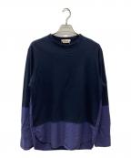 MARNIマルニ）の古着「シャツ切り替えカットソー/HUMU0097Q0 S22763」｜ネイビー