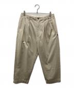 TapWaterタップウォーター）の古着「Cotton Chino Tuck Trousers/TP241-40019B」｜ベージュ