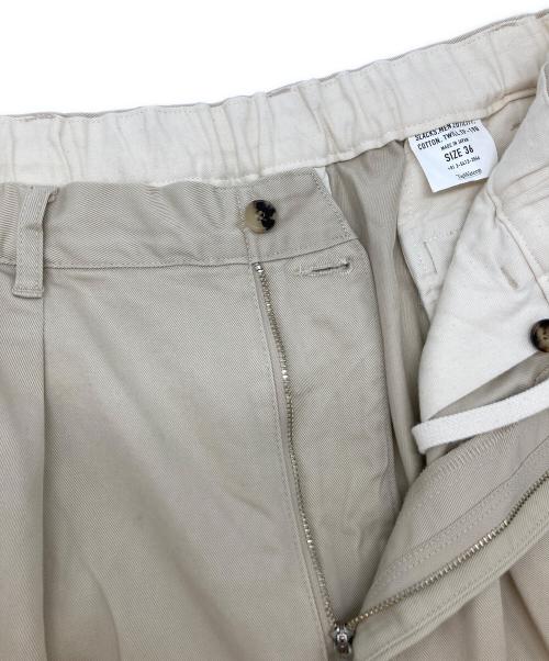TapWater（タップウォーター）TapWater (タップウォーター) Cotton Chino Tuck Trousers/TP241-40019B ベージュ サイズ:W36の古着・服飾アイテム