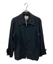 YOKE（ヨーク）の古着「LINEN ACETATE ZIP BLOUSON/YK25SS0923B」｜ブラック
