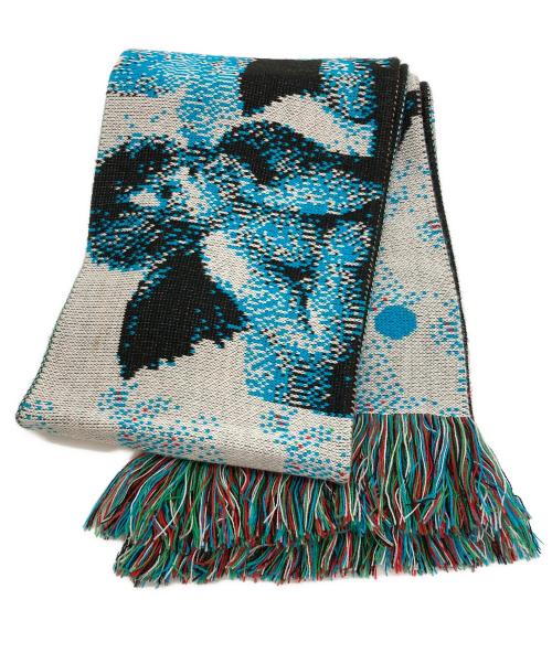MONTMARTRE NEW YORK（モンマルトル ニューヨーク）MONTMARTRE NEW YORK (モンマルトル ニューヨーク) Blue emotion scarf ブルーの古着・服飾アイテム
