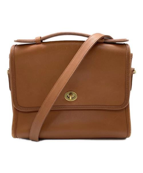 COACH（コーチ）COACH (コーチ) ターンロックレザーショルダーバッグ/9870 ブラウンの古着・服飾アイテム