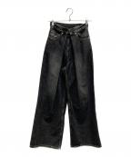 JOHN LAWRENCE SULLIVANジョン ローレンス サリバン）の古着「WASHED DENIM WIDE PANTS/JLSW-02-S」｜ブラック