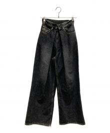 JOHN LAWRENCE SULLIVAN（ジョン ローレンス サリバン）の古着「WASHED DENIM WIDE PANTS/JLSW-02-S」｜ブラック