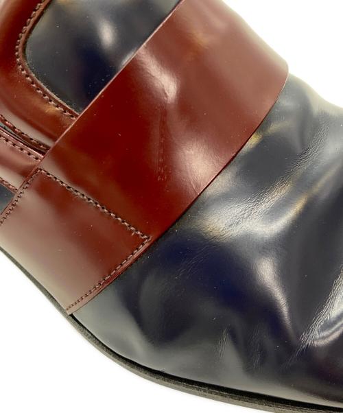 PRADA（プラダ）PRADA (プラダ) レザーシューズ/2 DG 025 ネイビー×ブラウン サイズ:8 1/2の古着・服飾アイテム
