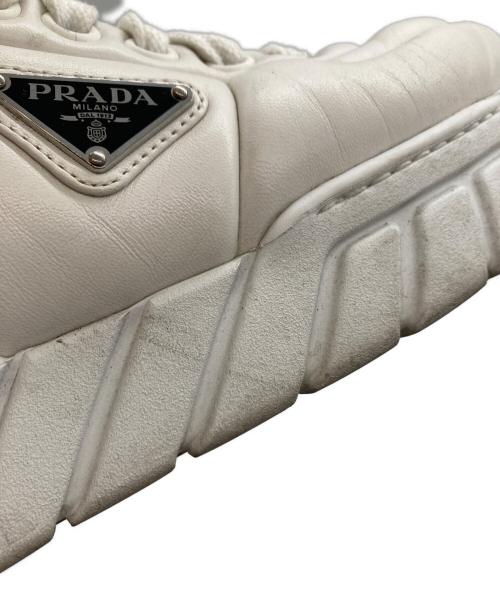 PRADA（プラダ）PRADA (プラダ) パデッドナッパレザー ハイカット スニーカー ホワイト サイズ:7の古着・服飾アイテム