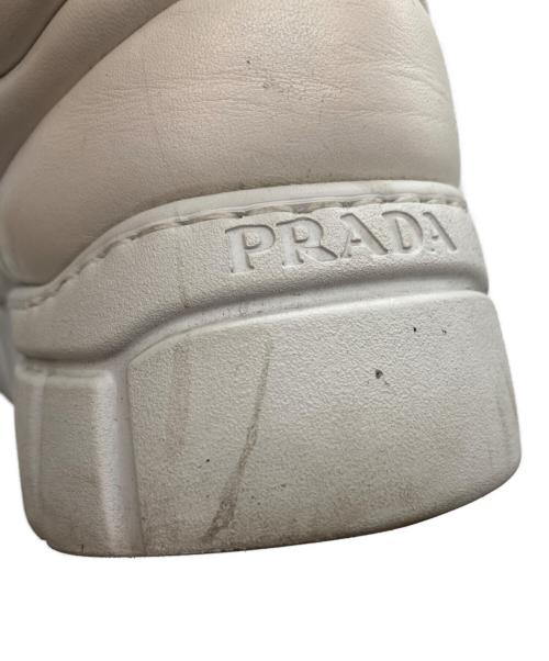 PRADA（プラダ）PRADA (プラダ) パデッドナッパレザー ハイカット スニーカー ホワイト サイズ:7の古着・服飾アイテム