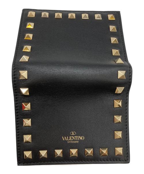VALENTINO GARAVANI（ヴァレンティノ・ガラヴァーニ）VALENTINO GARAVANI (ヴァレンティノ・ガラヴァーニ) スタッズ2つ折り財布/3W2P0P39BOL ブラックの古着・服飾アイテム