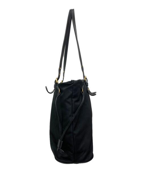 PRADA（プラダ）PRADA (プラダ) サフィアーノトリム テスート トートバッグ ブラックの古着・服飾アイテム