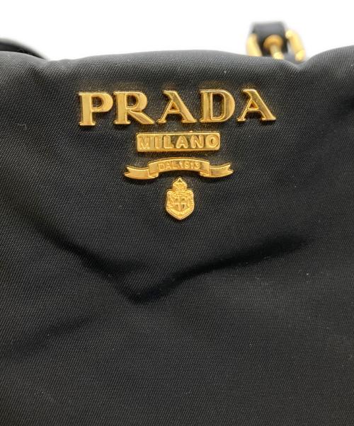 PRADA（プラダ）PRADA (プラダ) サフィアーノトリム テスート トートバッグ ブラックの古着・服飾アイテム