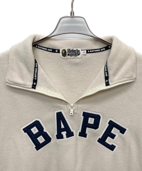 A BATHING APE（アベイシングエイプ）A BATHING APE (アベイシングエイプ) ハーフジップフリースジャケット アイボリー サイズ:Ｓの古着・服飾アイテム
