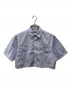 A BATHING APEアベイシングエイプ）の古着「'Ape Head' One Point Shirt」｜ブルー