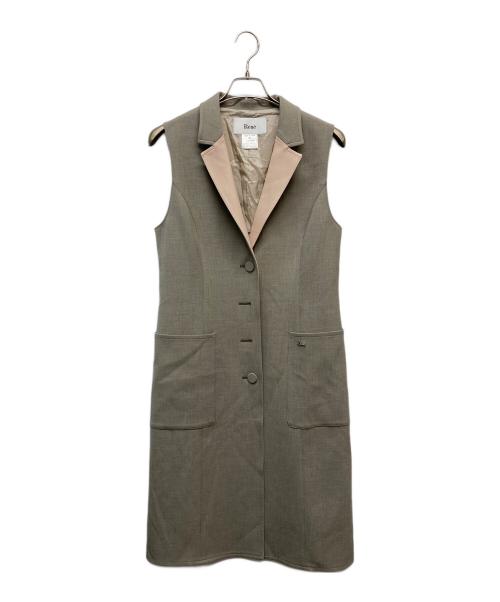 Rene（ルネ）Rene (ルネ) フロントボタンロングジレ ベージュ サイズ:38の古着・服飾アイテム