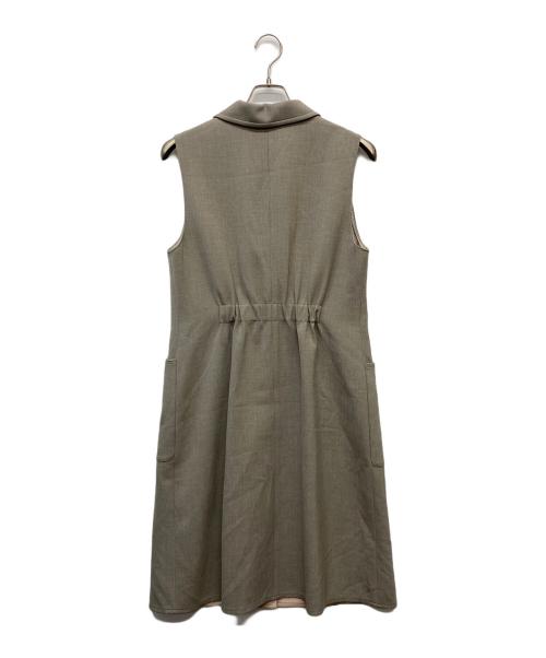 Rene（ルネ）Rene (ルネ) フロントボタンロングジレ ベージュ サイズ:38の古着・服飾アイテム