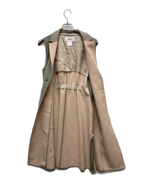 Rene（ルネ）Rene (ルネ) フロントボタンロングジレ ベージュ サイズ:38の古着・服飾アイテム