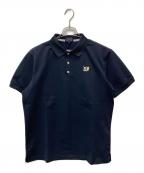 ）の古着「ピカチュウ ボーダー調カノコ半袖ポロシャツ」｜ネイビー