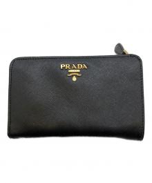 PRADA（プラダ）の古着「2つ折り財布」｜ブラック
