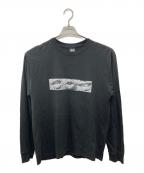 stussyステューシー）の古着「PHONETIC PIGMENT DYED LS TEE」｜ブラック
