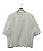 MINEDENIMマインデニム）の古着「Smooth Mockneck Half Sleeve T-SH」｜ホワイト
