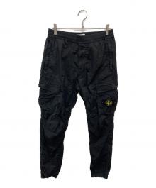 STONE ISLAND（ストーンアイランド）の古着「ガーメントダイコットンストレッチシャーリングテーパードカーゴパンツ/741531303」｜ブラック