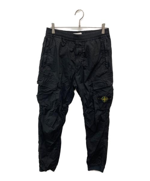 STONE ISLAND（ストーンアイランド）STONE ISLAND (ストーンアイランド) ガーメントダイコットンストレッチシャーリングテーパードカーゴパンツ/741531303 ブラック サイズ:W31の古着・服飾アイテム