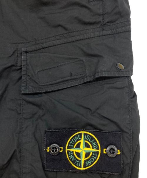 STONE ISLAND（ストーンアイランド）STONE ISLAND (ストーンアイランド) ガーメントダイコットンストレッチシャーリングテーパードカーゴパンツ/741531303 ブラック サイズ:W31の古着・服飾アイテム