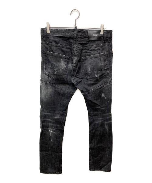 DSQUARED2（ディースクエアード）DSQUARED2 (ディースクエアード) Tidy Biker/ダメージ加工デニムパンツ ブラック サイズ:Lの古着・服飾アイテム