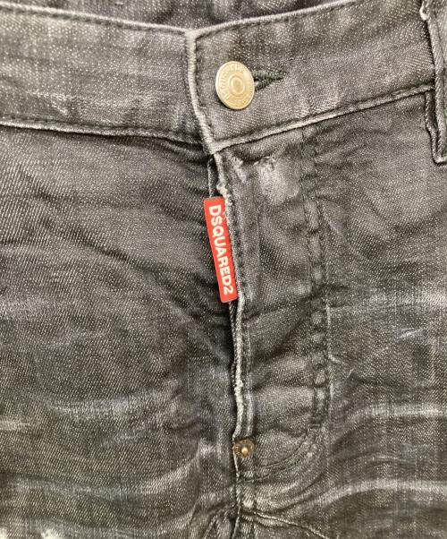 DSQUARED2（ディースクエアード）DSQUARED2 (ディースクエアード) Tidy Biker/ダメージ加工デニムパンツ ブラック サイズ:Lの古着・服飾アイテム