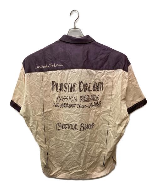 Maison MIHARA YASUHIRO（メゾン ミハラ ヤスヒロ）Maison MIHARA YASUHIRO (メゾン ミハラ ヤスヒロ) Bowling S/S Shirt ベージュ×パープル サイズ:48の古着・服飾アイテム