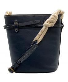 POLO RALPH LAUREN（ポロ・ラルフローレン）の古着「Rope-Trim Small Bellport Bucket Bag」｜ネイビー