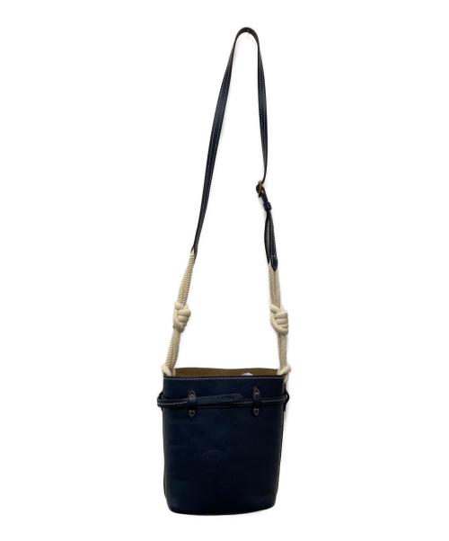 POLO RALPH LAUREN（ポロ・ラルフローレン）POLO RALPH LAUREN (ポロ・ラルフローレン) Rope-Trim Small Bellport Bucket Bag ネイビーの古着・服飾アイテム