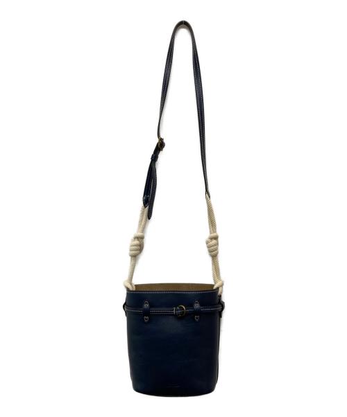 POLO RALPH LAUREN（ポロ・ラルフローレン）POLO RALPH LAUREN (ポロ・ラルフローレン) Rope-Trim Small Bellport Bucket Bag ネイビーの古着・服飾アイテム