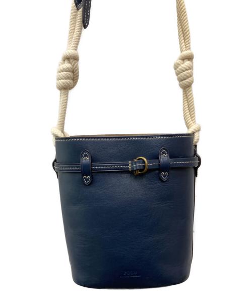 POLO RALPH LAUREN（ポロ・ラルフローレン）POLO RALPH LAUREN (ポロ・ラルフローレン) Rope-Trim Small Bellport Bucket Bag ネイビーの古着・服飾アイテム