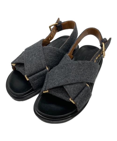 MARNI（マルニ）MARNI (マルニ) フスベット クロスサンダル グレー サイズ:34 1/2の古着・服飾アイテム