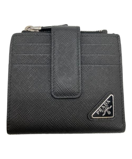 PRADA（プラダ）PRADA (プラダ) Saffiano Triangle Card Holder ブラックの古着・服飾アイテム