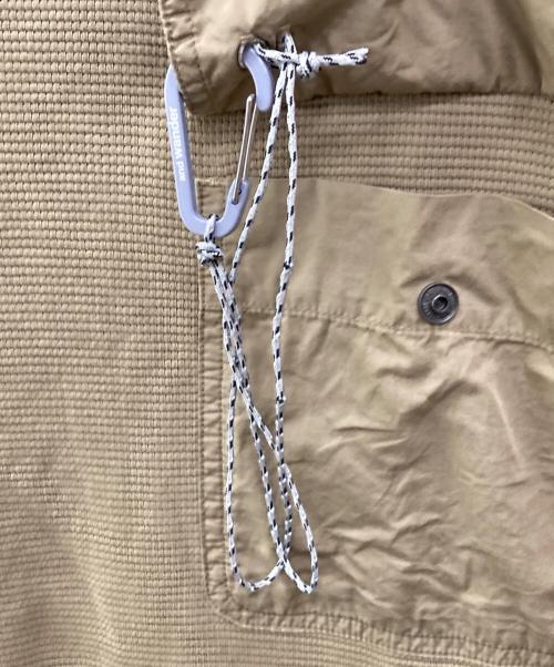 and wander（アンドワンダー）and wander (アンドワンダー) garment dye waffle pocket T ベージュ サイズ:Lの古着・服飾アイテム