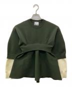 OMMOオーエムエムオー）の古着「LAYERED FLARE KNIT TOP」｜オリーブ
