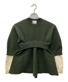 OMMO（オーエムエムオー）の古着「LAYERED FLARE KNIT TOP」｜オリーブ