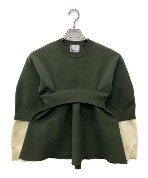 OMMO（オーエムエムオー）OMMO (オーエムエムオー) LAYERED FLARE KNIT TOP オリーブ サイズ:ＦＲＥＥ 未使用品の古着・服飾アイテム