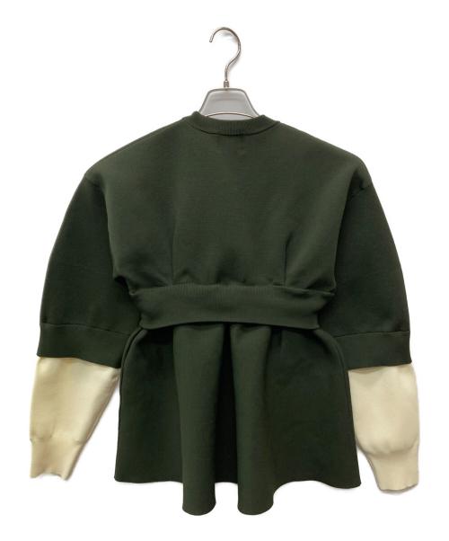 OMMO（オーエムエムオー）OMMO (オーエムエムオー) LAYERED FLARE KNIT TOP オリーブ サイズ:ＦＲＥＥ 未使用品の古着・服飾アイテム