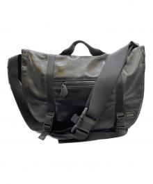 PORTER（ポーター）の古着「ZOOM レザー メッセンジャーバッグ」｜ブラック