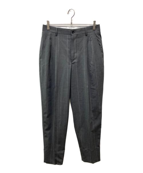 Graphpaper（グラフペーパー）Graphpaper (グラフペーパー) Wide Stripe Wool 2 Tuck Pants グレー サイズ:1の古着・服飾アイテム
