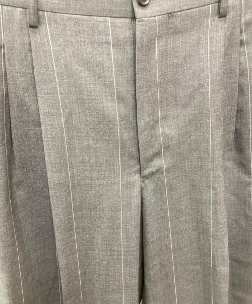 Graphpaper（グラフペーパー）Graphpaper (グラフペーパー) Wide Stripe Wool 2 Tuck Pants グレー サイズ:1の古着・服飾アイテム