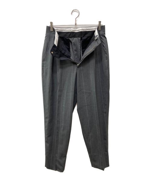 Graphpaper（グラフペーパー）Graphpaper (グラフペーパー) Wide Stripe Wool 2 Tuck Pants グレー サイズ:1の古着・服飾アイテム