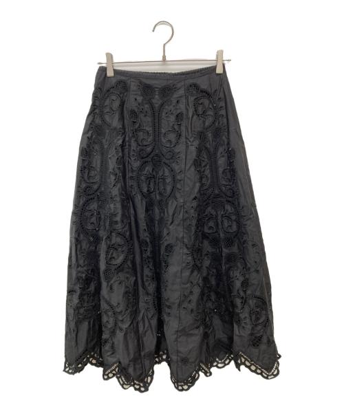 THE SHINZONE（ザ シンゾーン）THE SHINZONE (ザ シンゾーン) EMBROIDERY LACE SKIRT ブラック サイズ:34の古着・服飾アイテム