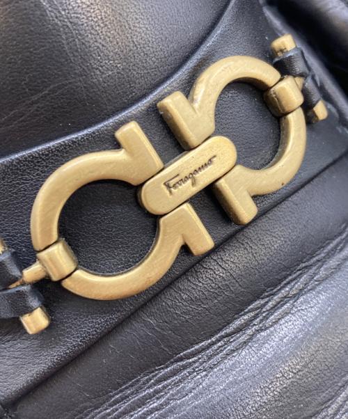 Salvatore Ferragamo（サルヴァトーレ フェラガモ）Salvatore Ferragamo (サルヴァトーレ フェラガモ) ガンチーニレザーシューズ ブラック サイズ:8EEの古着・服飾アイテム